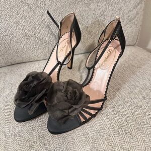 Stylish Black Floral Heels